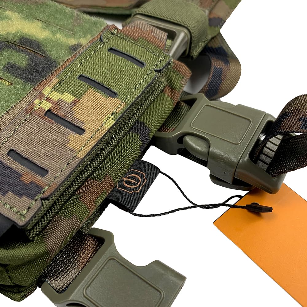 Genérico Conquer Core Chest Rig Chaleco Táctico Modular, Negro, 0,6 kg, Sistema MOLLE, pouches portacargador y pouch DDU incluido. Especial para operaciones tácticas y airsoft