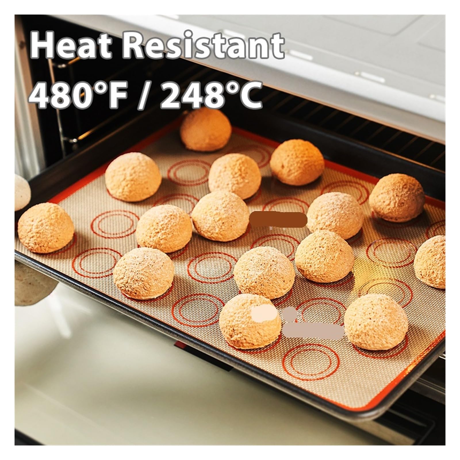 Silikon Backmatte Macarons 1/2/4 Stück Silikon-Backmatten, dicke, antihaftbeschichtet, wiederverwendbar, for Backofen, Kekse, Macarons, Gebäck(4pcs mats set)