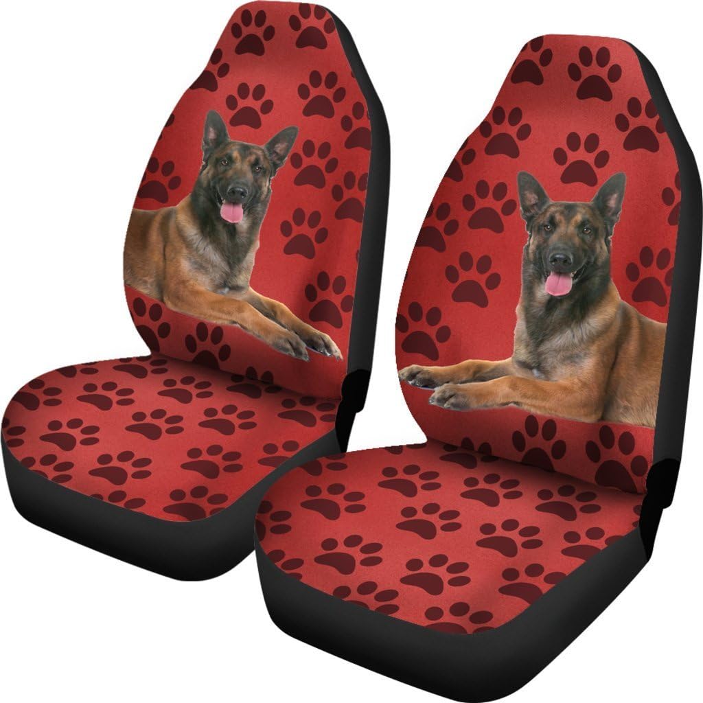 Belgian Malinois Dog with Paws Print Car Seat Covers