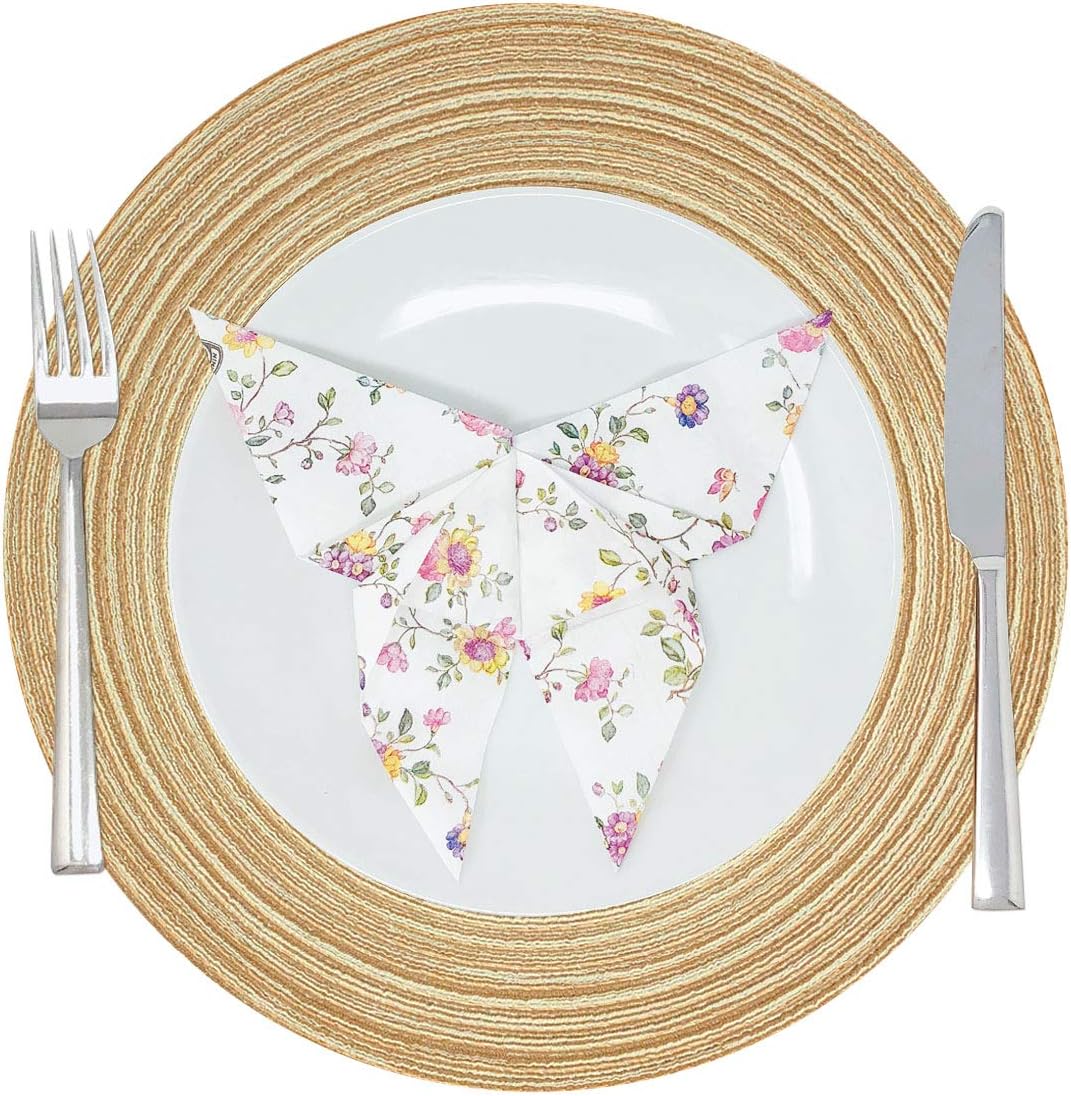 Wrapables® 15" Woven Round Placemats (Set of 6), Brown
