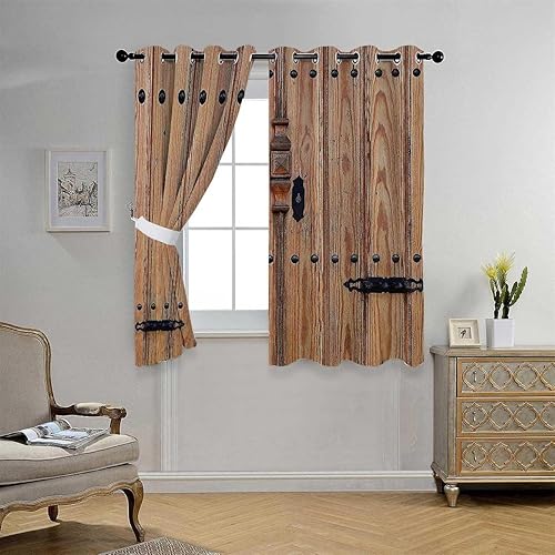 Cortinas para Cocina - Divisor de cortina corta con ojales rústicos para separación de habitación, oscurecimiento de habitación, 72 pulgadas de