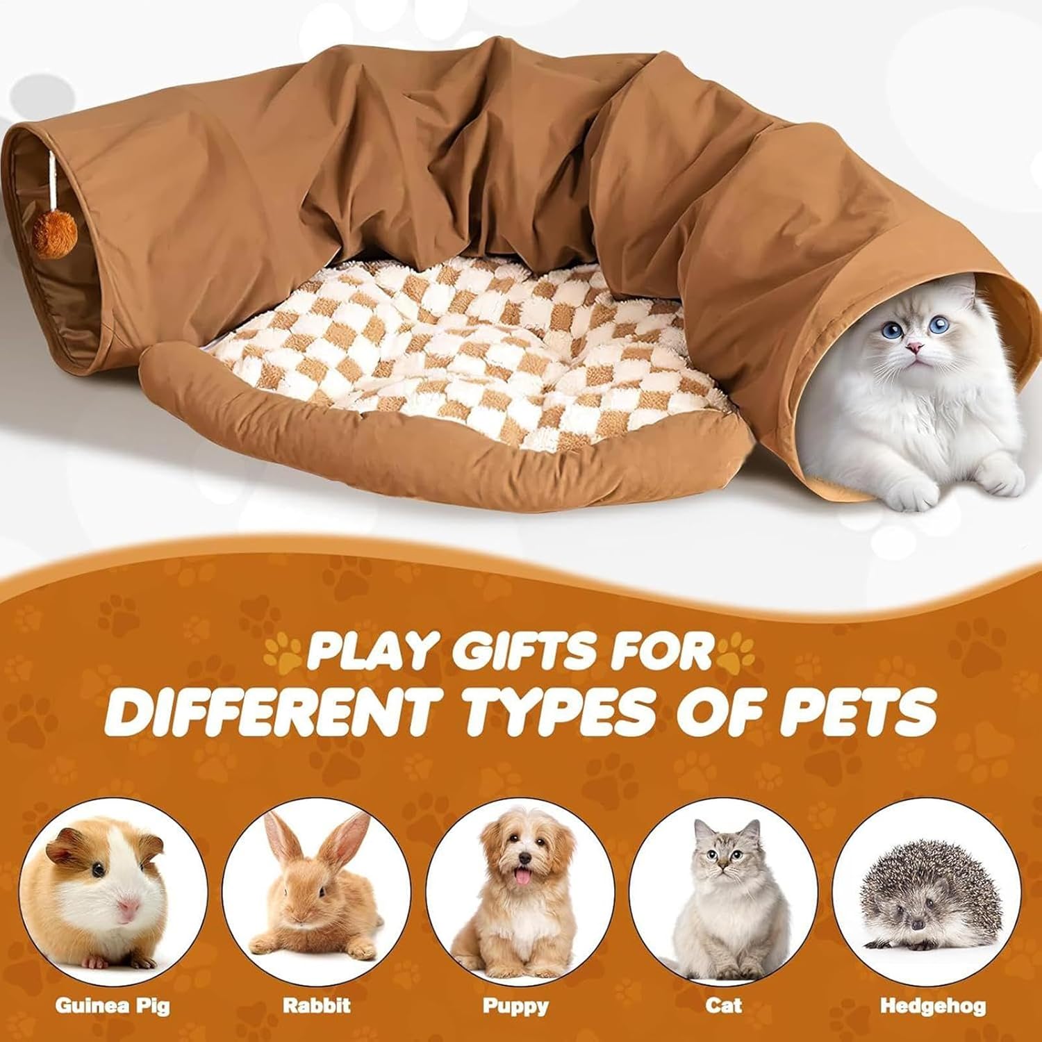 Cat Tubes and Tunnels Detachable, Small Dog Cave House, Cave Thicken Washable House for Exploration Indoor Kitten Keeping Entertained Encouraging Exercise Home Play Exercise