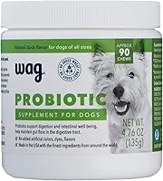 Vista 1 de Marca Yaxa – Suplemento probiótico Wag masticables diarios para perros, apoya la digestión y la salud intestinal, sabor natural de pato, 90