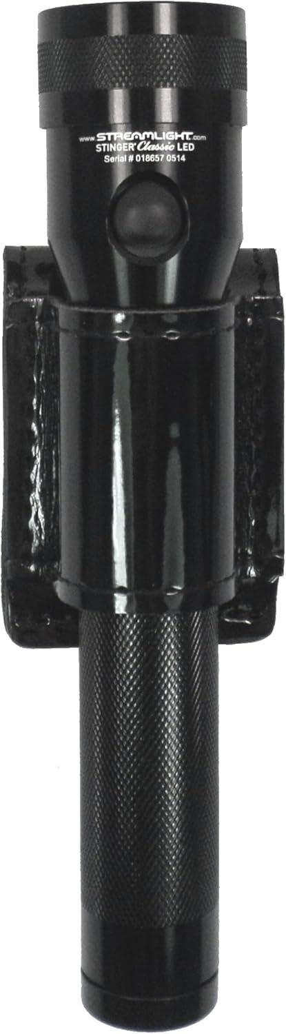 Gould & Goodrich H676-1CL Flashlight Holder, Black Hi-Gloss, Size 1