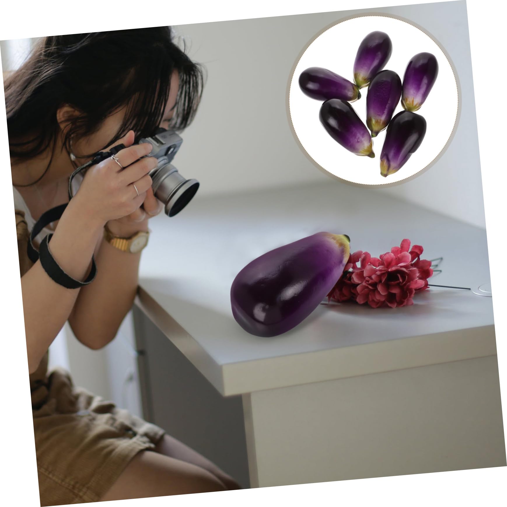 Cabilock 3 Sätze Simulation Aubergine Pflanzendekorationen Gemüse Für Pflanzen Realistische Aubergine Modelle Gefälschte Auberginendekoration Pflanzliche Requisiten Schaum 6 Stück * 3