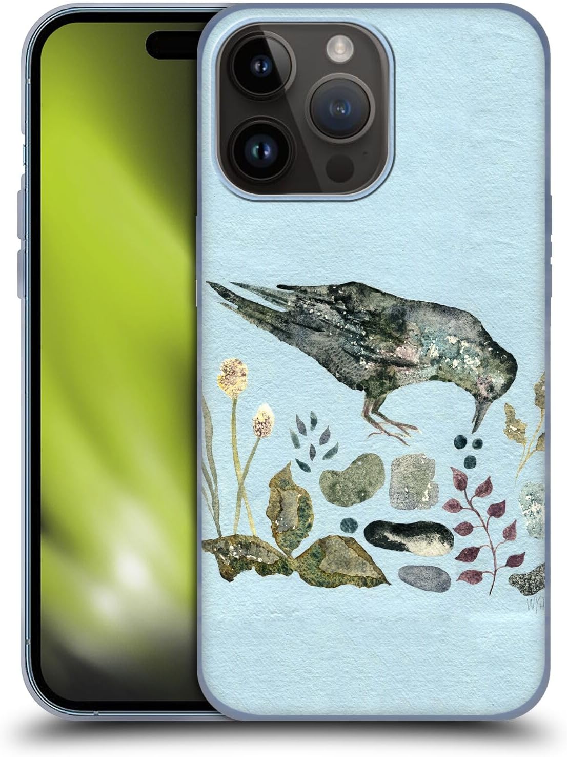 Head Case DesignsOfficially Licensed Wyanne Fallen Blueberries Birds Soft Gel Case Compatible with Apple iPhone 15 Pro Max