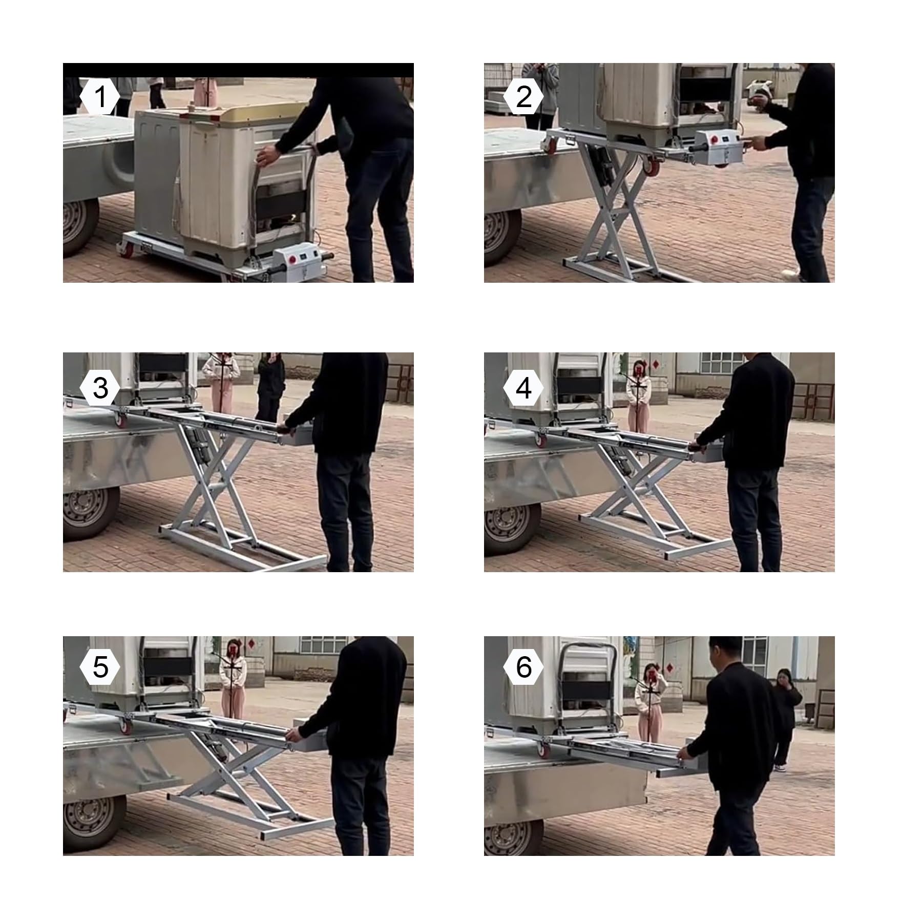 Piattaforma di sollevamento idraulico elettrico per impieghi gravosi, design a 4 ruote, capacità di carico 200-300 kg, versatile per garage e officina, funzionamento facile e caratteristiche di