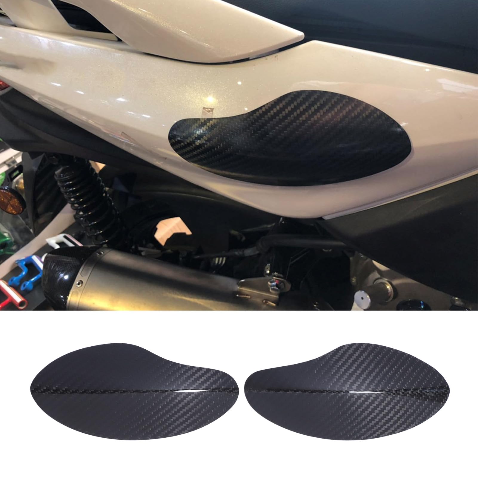 Lot de 2 Protections Latérales de Moto en Fibre de Carbone Anti-rayures, Protection Latérale Anti-collision de Remplacement pour Xmax 125 250 300 400