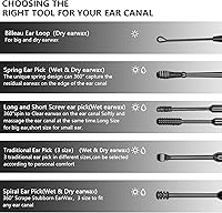 Vista 2 de Hion Juego de 6 piezas para eliminación de cera de oído, herramientas profesionales de doble cabezal para eliminar cera de oído, cureta de limpieza