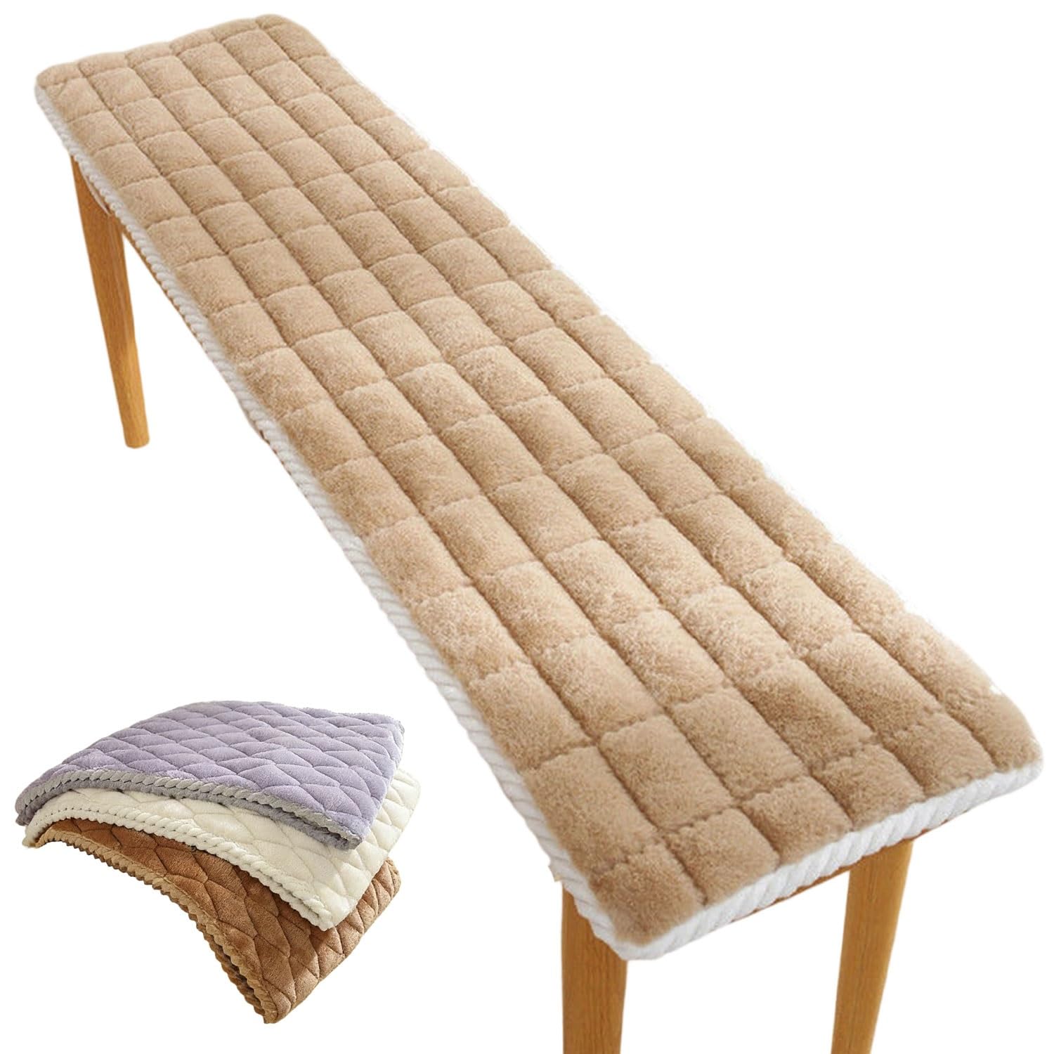 uyeoco Washable Indoor/Outdoor Bench Cushion - 120cm/150cm/100cm/90cm x 40cm/35cm/30cm - Non-Slip Seat Pad for Bay Windows, Garden Patio, Long Chairs, Swings & Porch Furniture(Coffee,30x180cm)