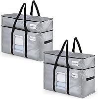 Vista 53 de TAILI - Bolsas de mudanza extra grandes, paquete de 4 bolsas negras resistentes para almacenamiento con ventana visible, asas envolventes