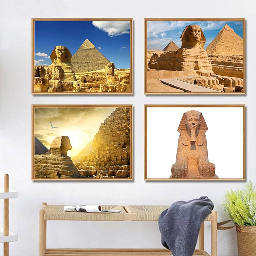 保管品☆エジプト パピルス 絵画 ピラミッド スフィンクス Amazon.co.jp: キャンバス絵画エジプトのピラミッドと