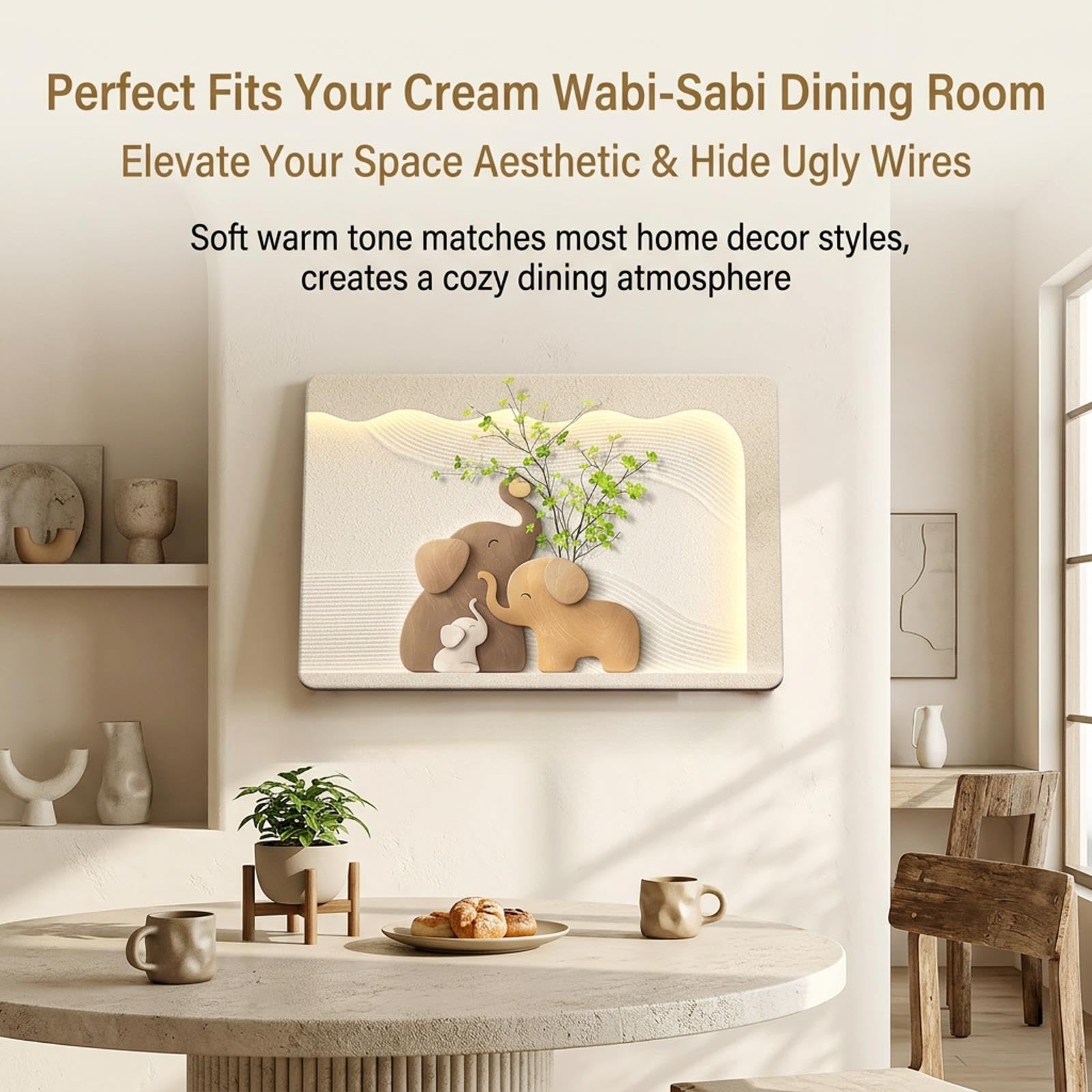 Tapa Cuadro Electrico Decorativa, Cuadro Mural Elefante Salón Entrada