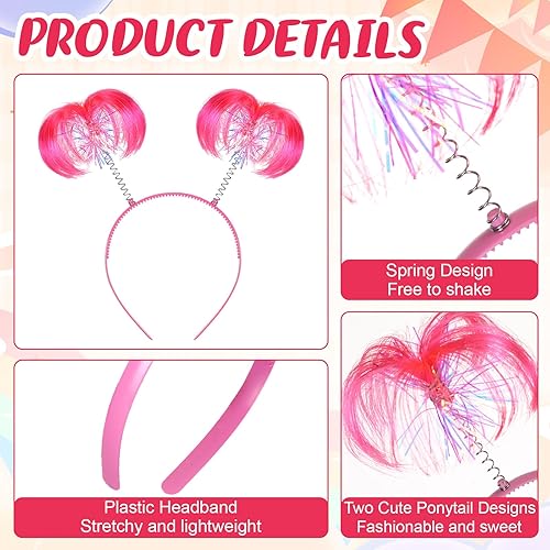 Miniatura 3 de Jexine 12 piezas de colas de caballo envueltas en oropel para la cabeza, plumas, cabeza Bopper para mujeres y niñas, accesorios de disfraz para el