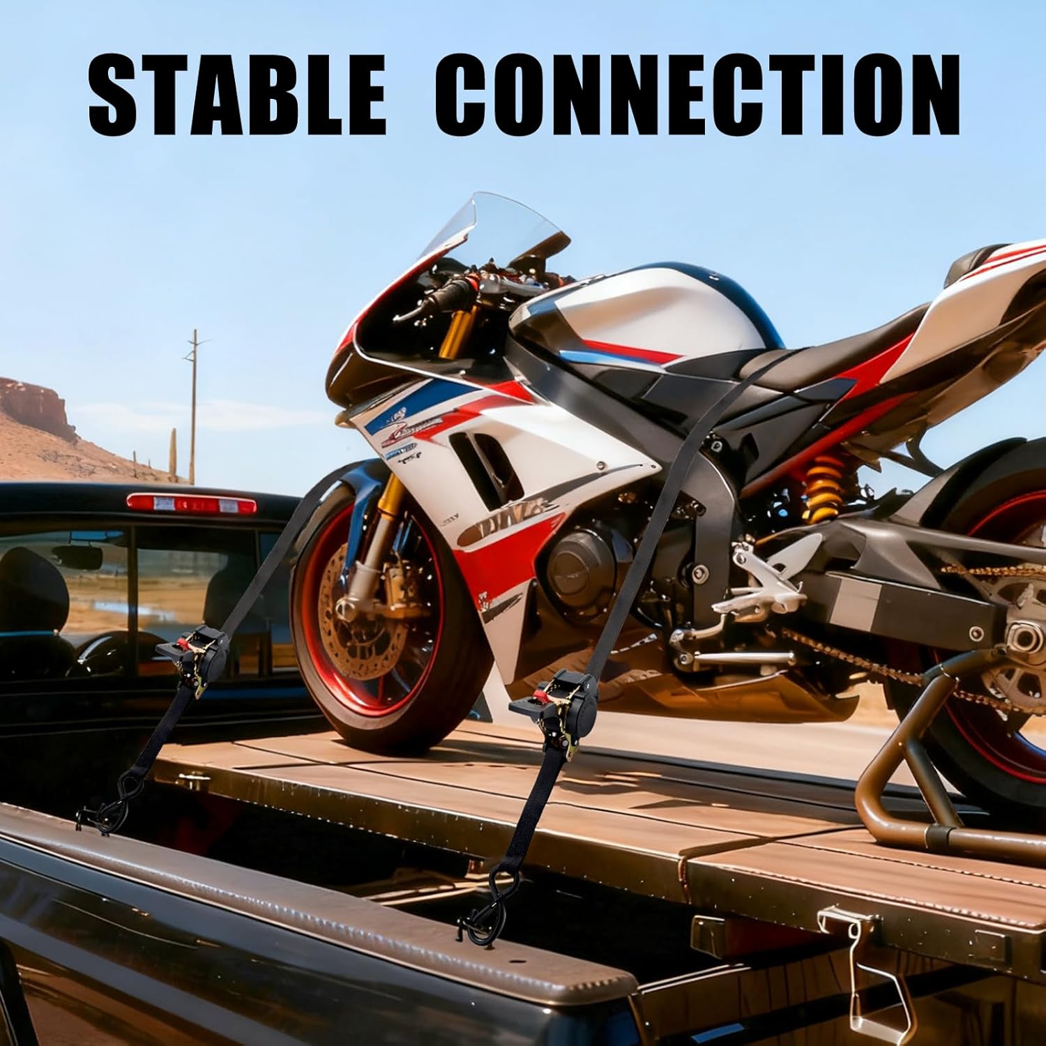 Retractable Ratchet Tie-Down Straps 1763 lbs, 1in × 10ft Self-Retracting Ratchet Straps with Dampers, Heavy Duty Zinc-Plated S-Hooks, Auto Retract Strap System for Cargo, Trucks, Trailers, 2 Pack