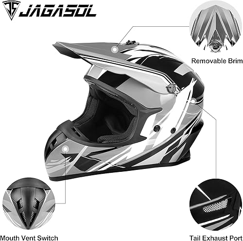 Miniatura 9 de JAGASOL DOT Off Road Dirt Bike Motocross Helmet for Adults Men and Women, Dual Sport Full Face Motorcycle Helmet, ATV MX BMX Offroad Dirtbike Riding