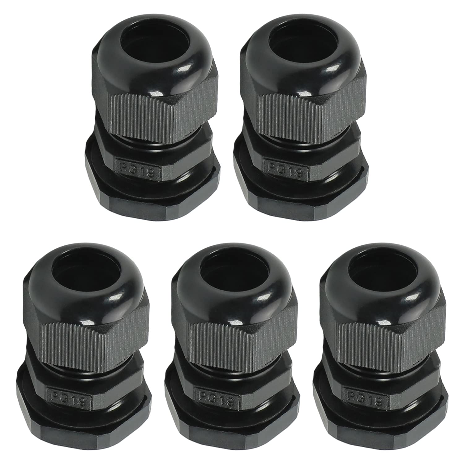 Fielect PG19 Waterproof Adjustable Cable Joints Cable Connector Black Tone 10Pcs-image-47