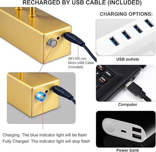 Miniatura 6 de Luz de imagen, 13 pulgadas, funciona con pilas, para pinturas, exhibición remota de metal, luz artística con temporizador y regulable para pintura