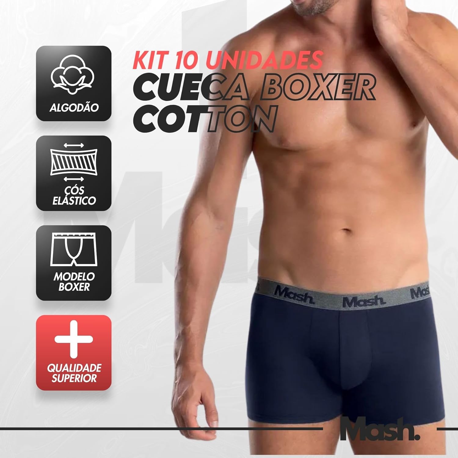 Kit 10 Cuecas Boxer Mash Algodão Cotton Respirável Masculina em promoção! Veja a oferta e mais achadinhos de Moda íntima 3 Hoje é o melhor dia para comprar Kit 10 Cuecas Boxer Mash Algodão Cotton Respirável Masculina com aquele preço maroto! Promoção! Aproveite a oferta! 3