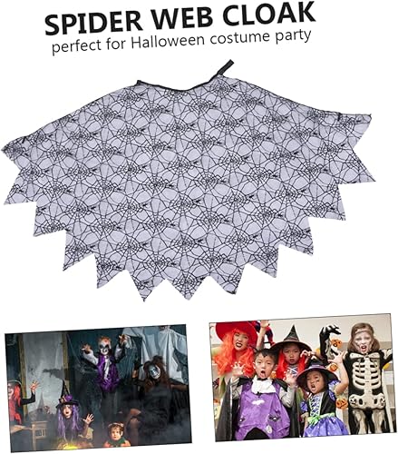 Vista 9 de Holibanna 2pcs Children's Spider Web Cape Fun Cape Sheer Spiderweb Cape Funny Cosplay Dress Gothic Spiderweb Cape