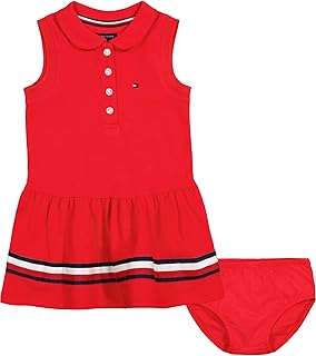 Tommy Hilfiger Baby Girl's Short Sleeve Polo Dress With Matching Bloomers