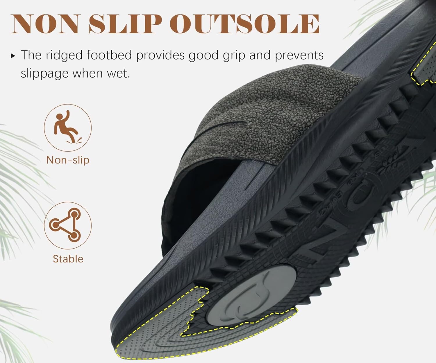 ONCAI Mens Flip Flops with Arch Support Summer Beach Pool Walking Sandals with Outdoor Yoga Mat Non-slip Cushion Thick Rubber Soles Size 7-14 - Image 6