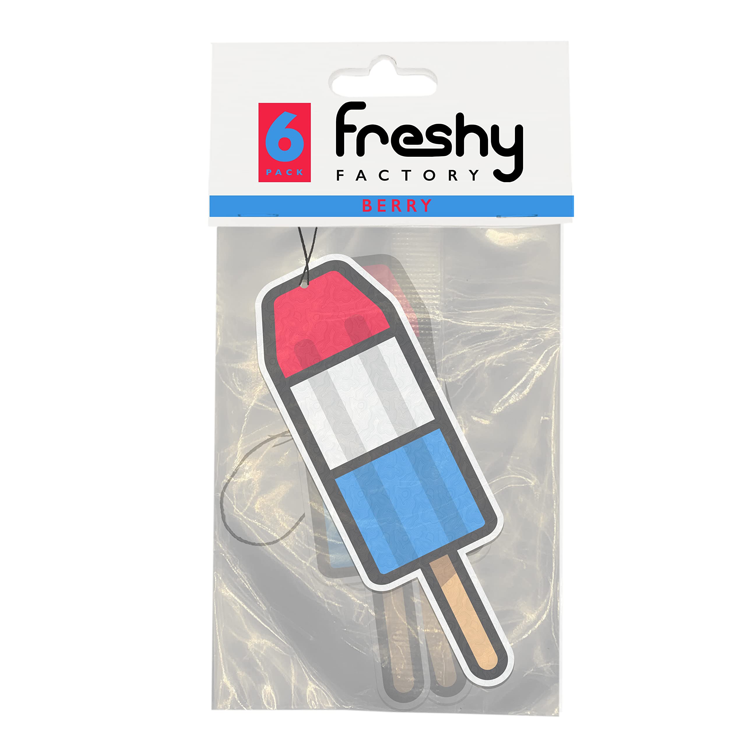 Freshy FactoryRocket Pop Car Air Freshener Berry Scent (6 Pack)