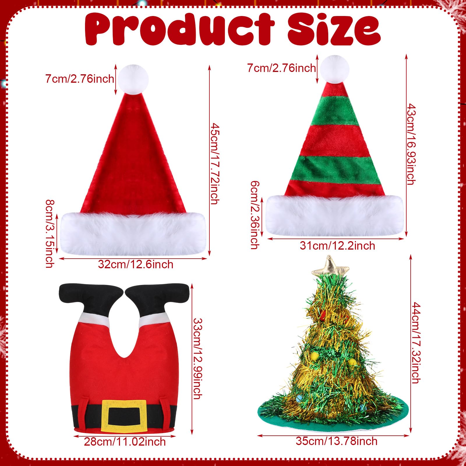 Zomiboo 8 Pcs Christmas Headwear for Adults Funny Xmas Hats Santa Tree Elf Turkey Hilarious Holiday Costume Novelty Hats for Festive Funny Dress Headwear for Thanksgiving or Xmas - Image 3