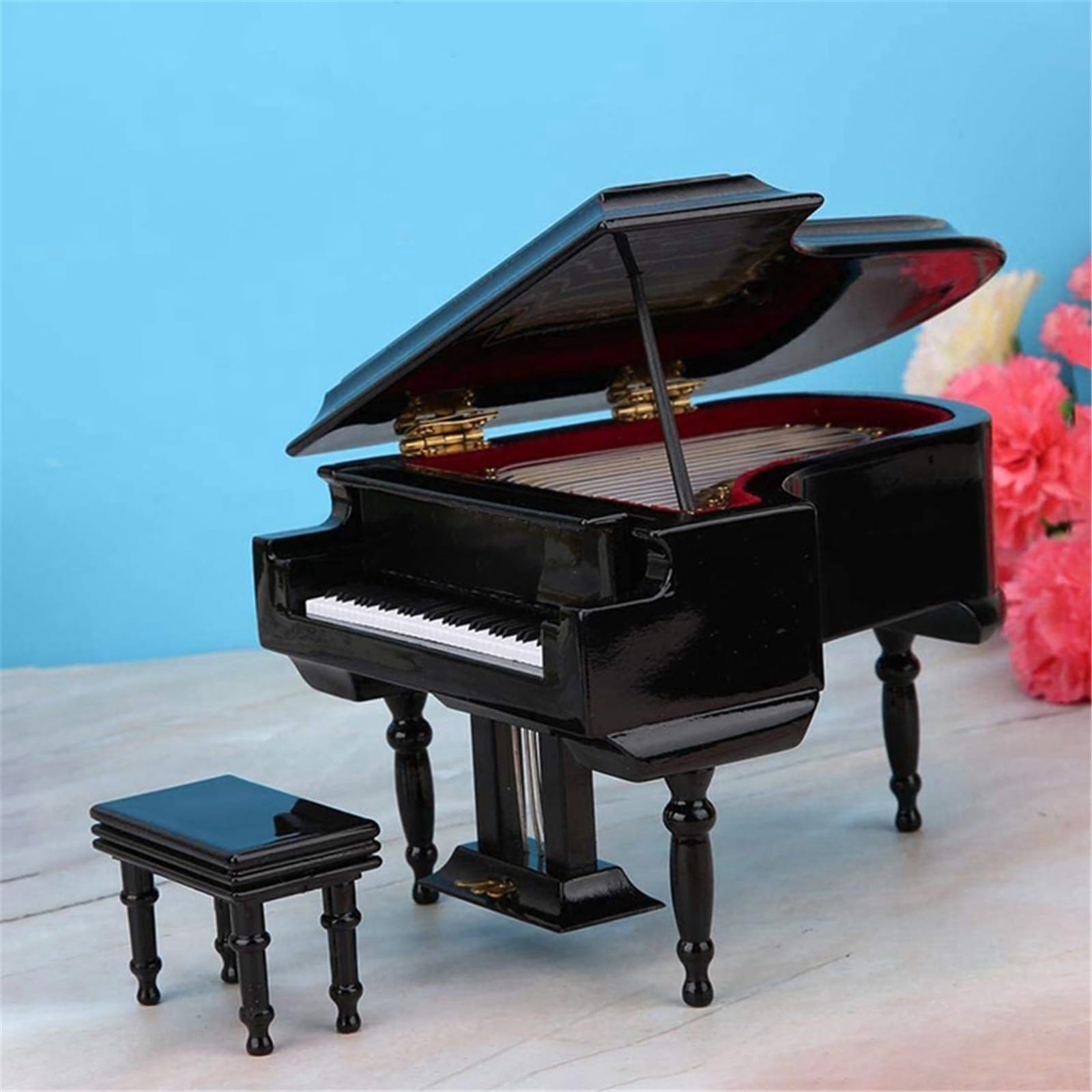 Ozdoby na instrumenty muzyczne Miniaturowy zestaw do budowy fortepianu koncertowego ozdoby instrumentów muzycznych czarny mały