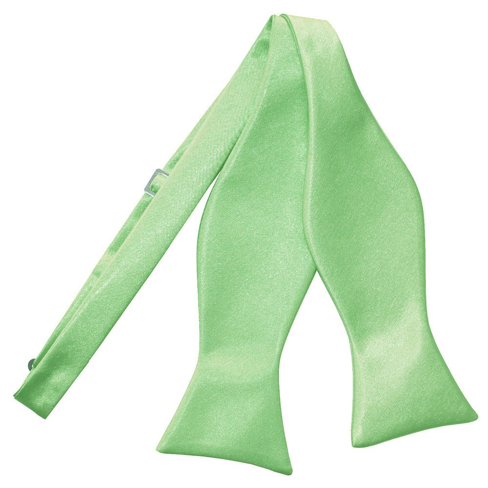 Dqt Unisex Lime Green Mens Plain Satin Self-Tie Bow Tie - Wedding, Business & Formal Wear