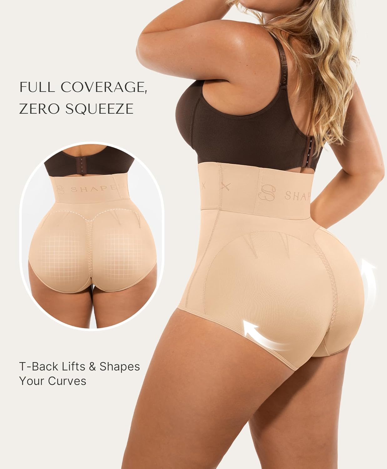 SHAPELLX Women's Tummy Control Shapewear Wide Band High Waist Body Shaper Waist Cinchers Panty With Zipper - Image 3