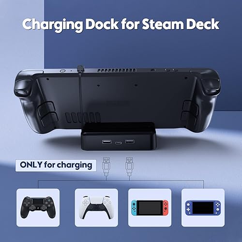 Miniatura 2 de Charging Dock for Steam Deck Stand, NEWENMO Non-slip Base Station for Steam Deck Dock, 3-in-1 ONLY Charging Portable for Steam Deck Accessories,