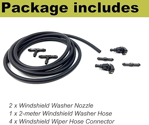 Miniatura 6 de Kit de boquillas para limpiaparabrisas delantero compatible con Ford F150 2004-2013, sustituye al OE 3W7Z17603AA Manguera de chorro y fluido de