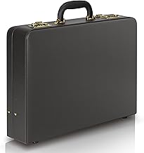 Briefcases for Men, Professional Leather Briefcase with Lock, Hard Shell Business Brief Case, Durable Executive Attache Case for Laptop Documents, Mens Hard Briefcase for Work Office Travel