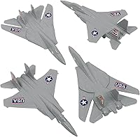 Vista 6 de TimMee Aviones de Combate de Plástico Army Men - 4 Aviones Azules Fabricados en Estados Unidos