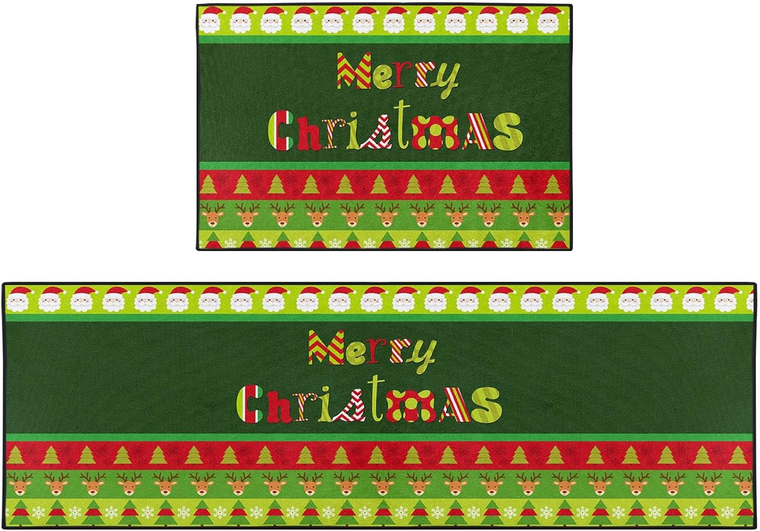 Tayney Christmas Kitchen Rugs and Mats Non Skid Washable