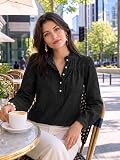 Flowyair Womens Denim Shirt Casual Half Button – Casual half button front design