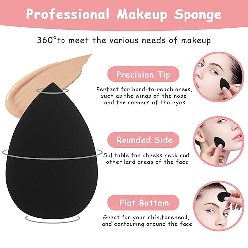 Miniatura 3 de Sibba Esponja de maquillaje, esponja de belleza para mezclar maquillaje, esponja de mezcla de base para base, crema y polvo, esponjas de maquillaje
