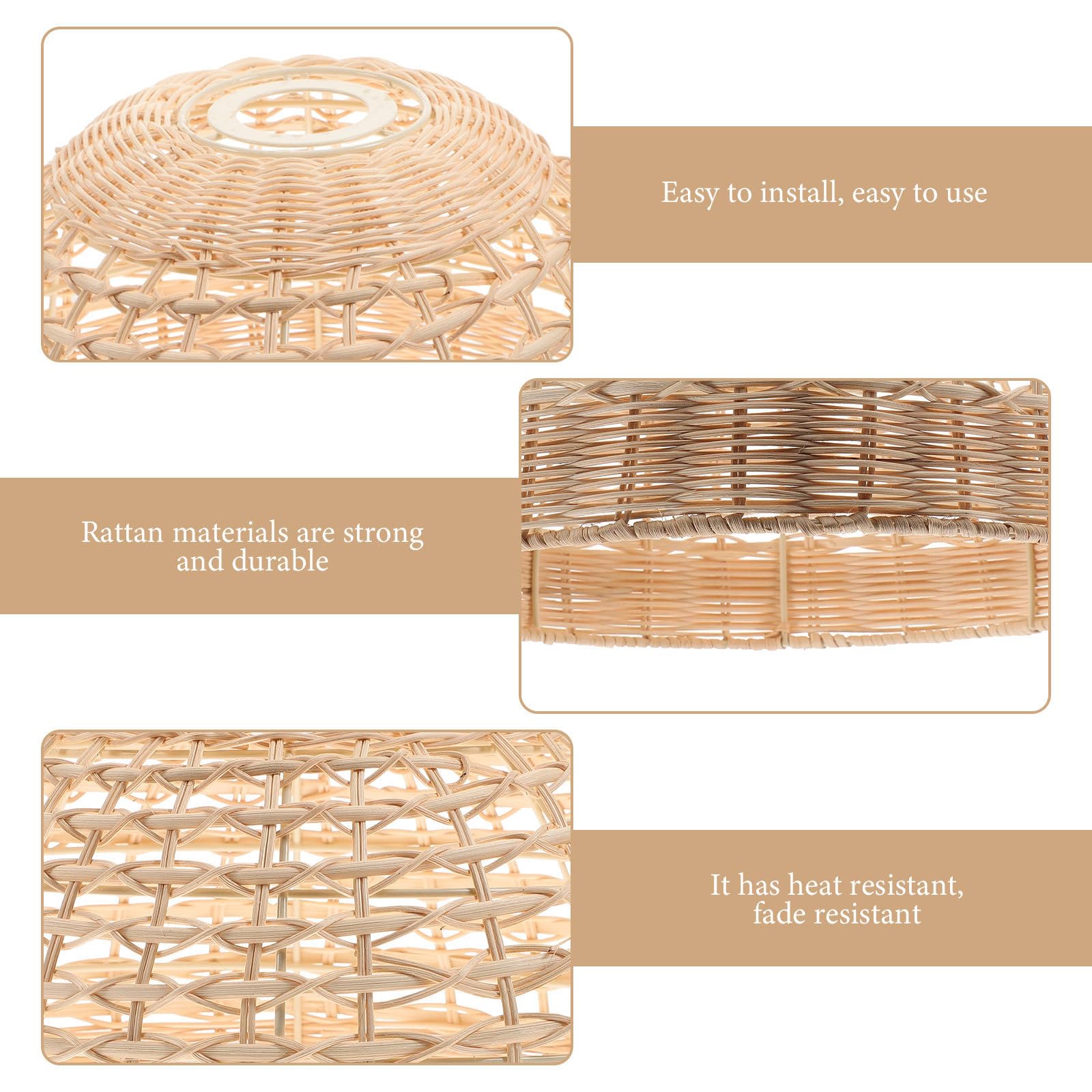 Paralume per Lampada in Rattan Moderno Intrecciato, Morbido Diffusore di Luce e Protezione Lampade, per Decorazioni Natalizie e Arredamento Casa