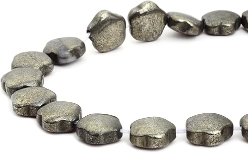 Miniatura 2 de RUBYCA Cuentas sueltas naturales con forma de cruz de pirita de grado AAA, 1 hebra, 25 piezas