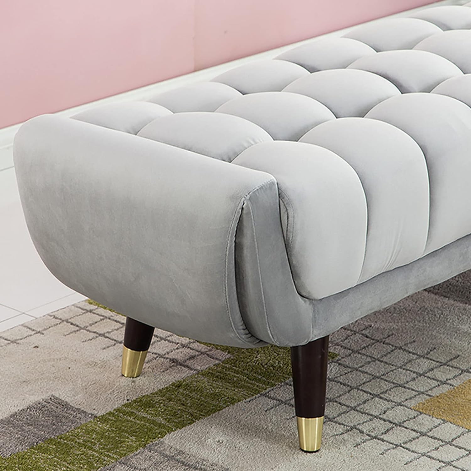 オットマン スツール モダンなオットマン パッド入りベルベット房状