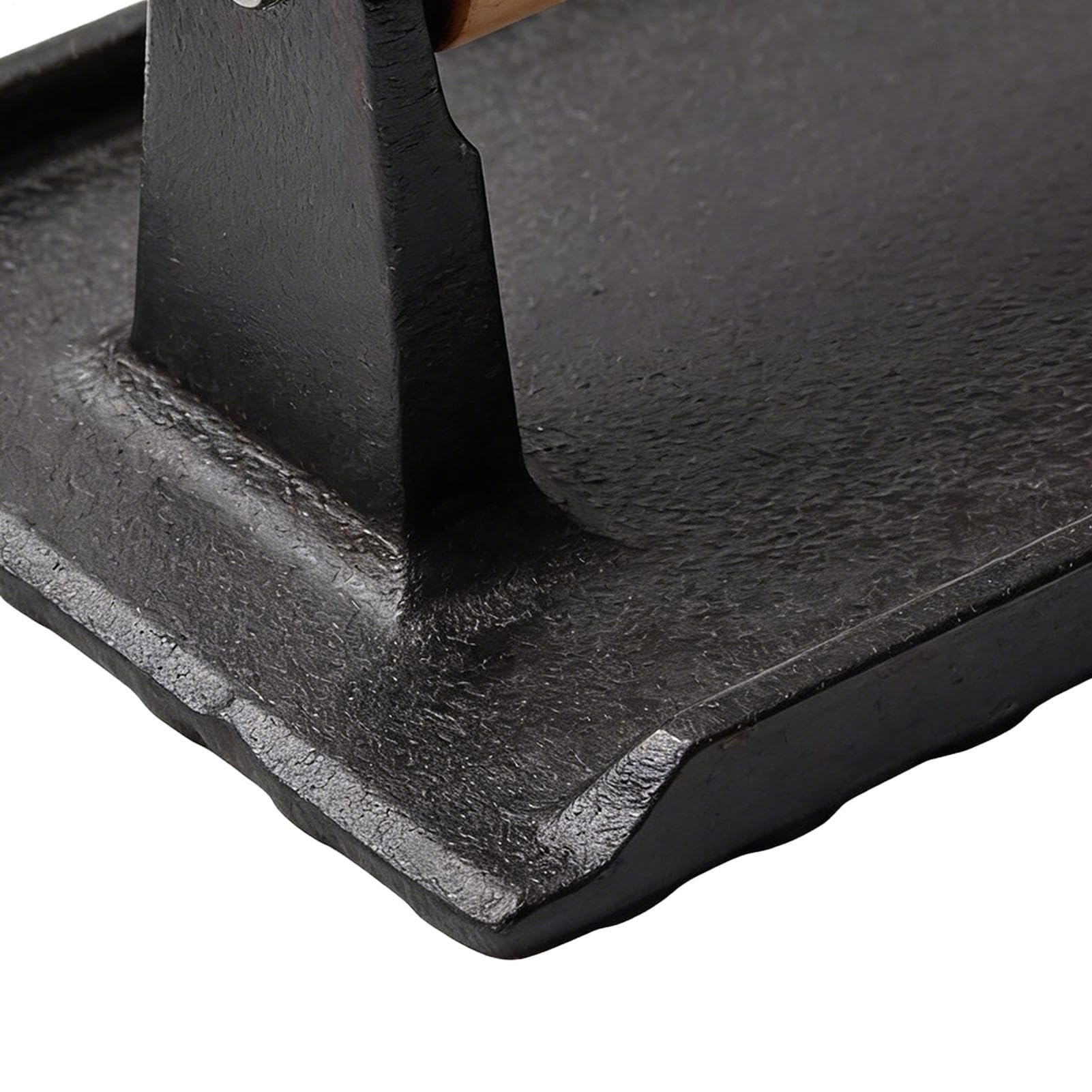 Pressa per bistecca con manico in legno, antiaderente, per barbecue all'aperto, campeggio, cucina di casa, frusta per hamburger perfettamente cotti