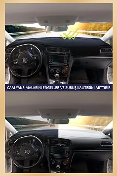 Torpido Koruma Halısı Siyah Kenar Renk Siyah Renault Clio 4 2012-2020 ile uyumlu