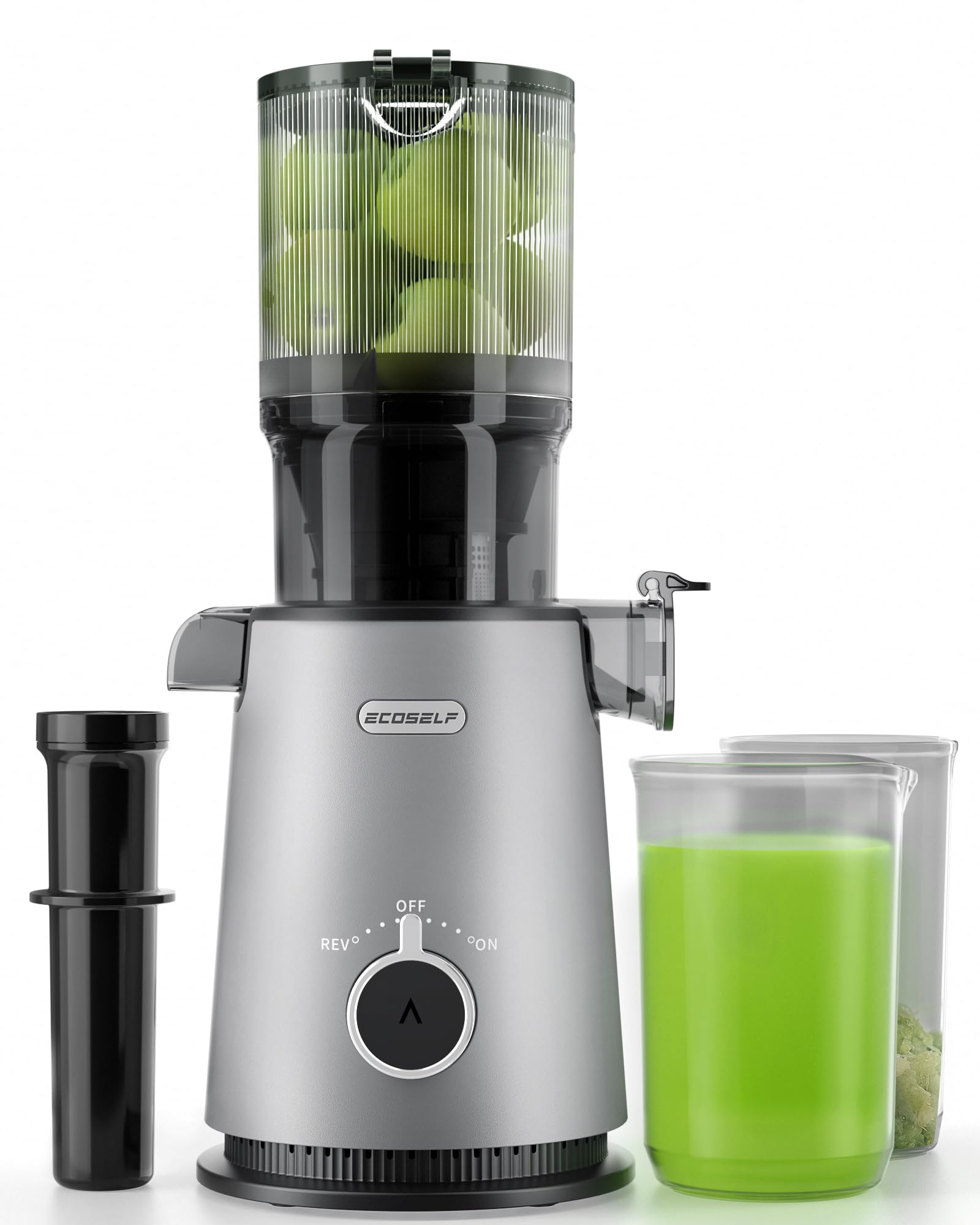 Juicer Machines, Cold Press Juicer, Whole Juicer with 4.35" Wide Mouth, Whole Fruit juicer, Juice Extractor for Vegetable and Fruit, High Juice Yield, Easy to Clean with Brush
