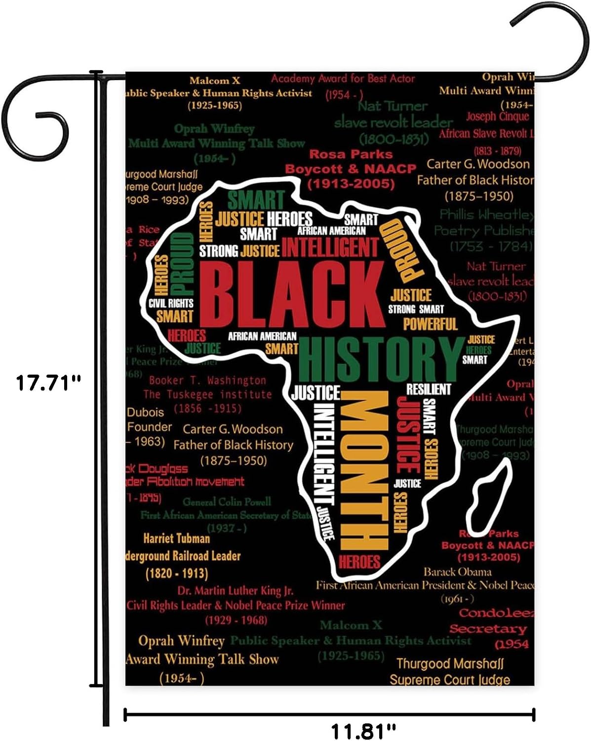 Avezano Black History Month Garden Flag Pan African American Black History Month Yard Flag Black History Month Festival Outdoor Garden Decorations 12x18 Inch