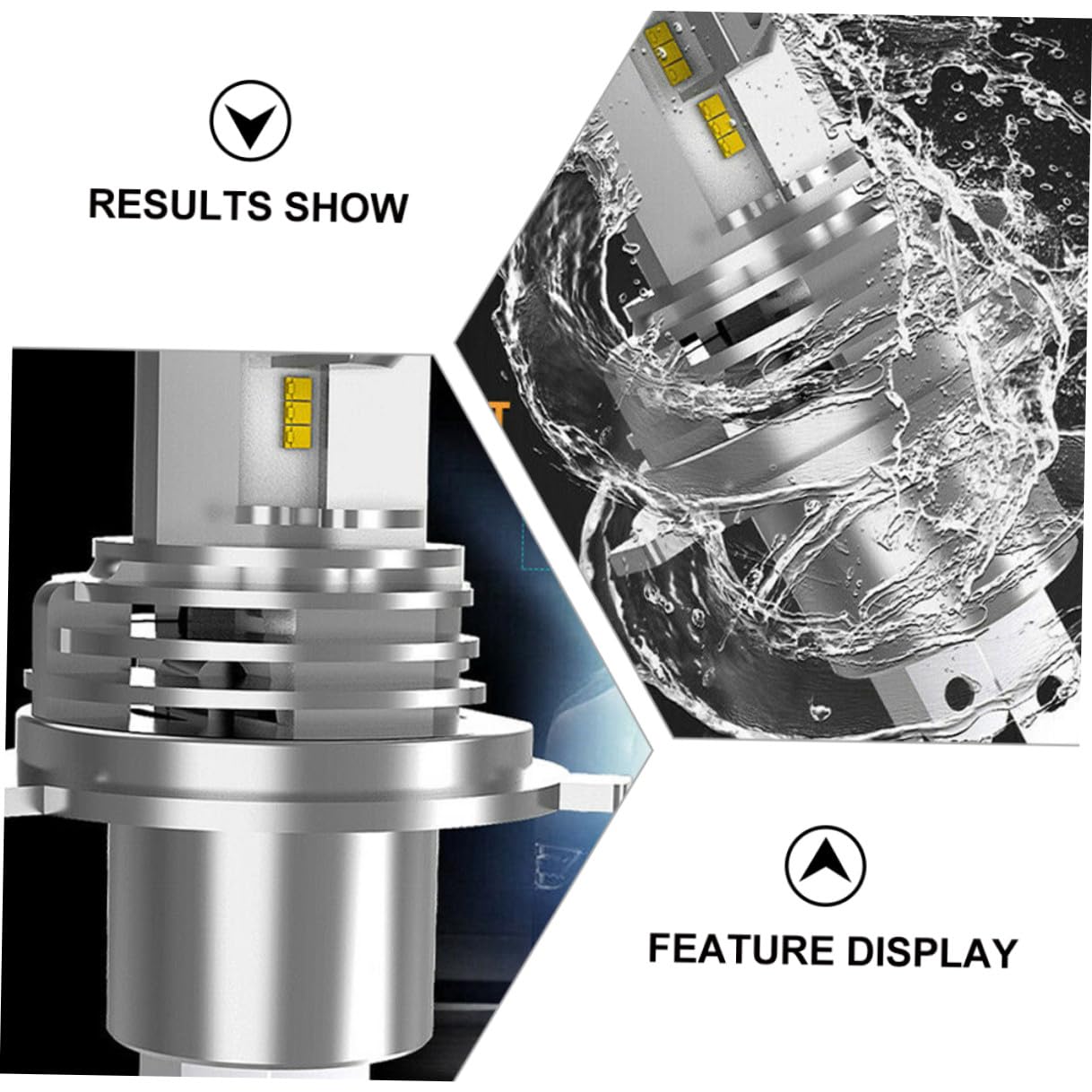 2x Lampadine LED H4 9003 55w 5000lm per Auto Luminosità Elevata e Basso Consumo, Lega di Alluminio, per Fari Anteriori Destri e Sinistri