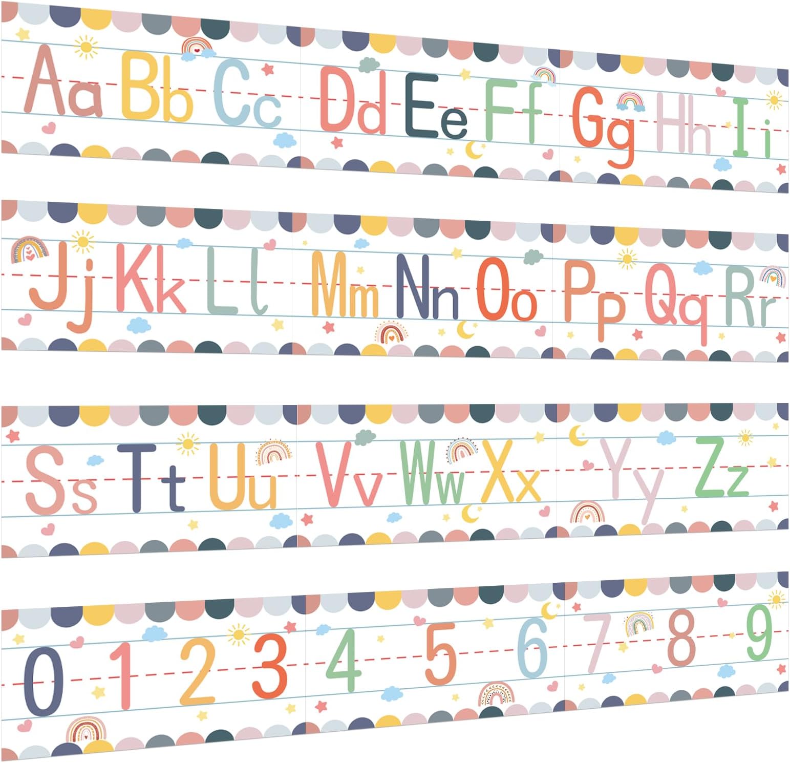 Amazon.com : 12 Pcs Alphabet Bulletin Board Set，Boho Alphabet Poster ...