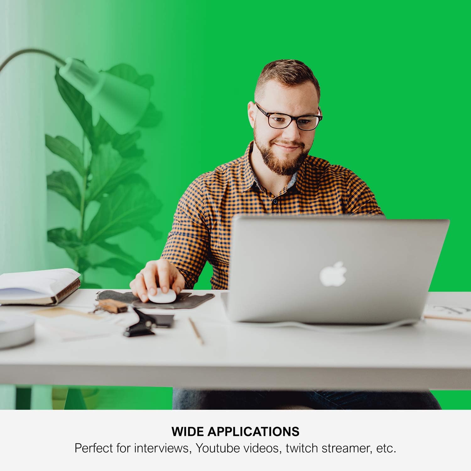 JS JULIUS STUDIO 10 ft. Wide Backdrop Stand, 9 x 13 ft. Silky Texture Green Screen Chromakey Background Backdrop with 4 Set of Strong Clamps and String Clips, JSAG704