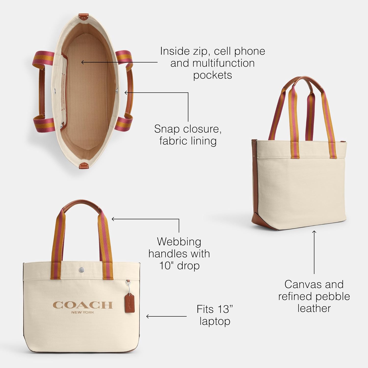 Coach Canvas Tote - Image 3