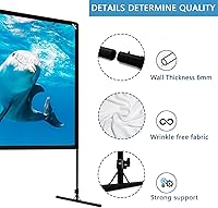 Vista 5 de GT GETCO TECH Projector Screen with Stand, 150 Inch Indoor Outdoor Projector Screen, Movie Screen with Carry Bag for Home Theater